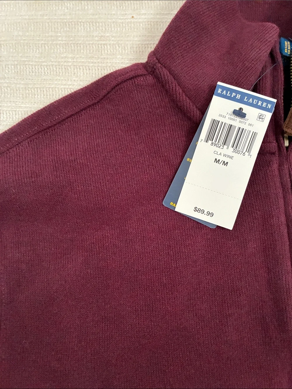 Ralph Lauren NWT Quarter Zip Pullover